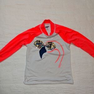 Lands' End Pink Flamingo Long Sleeve Rashguard
